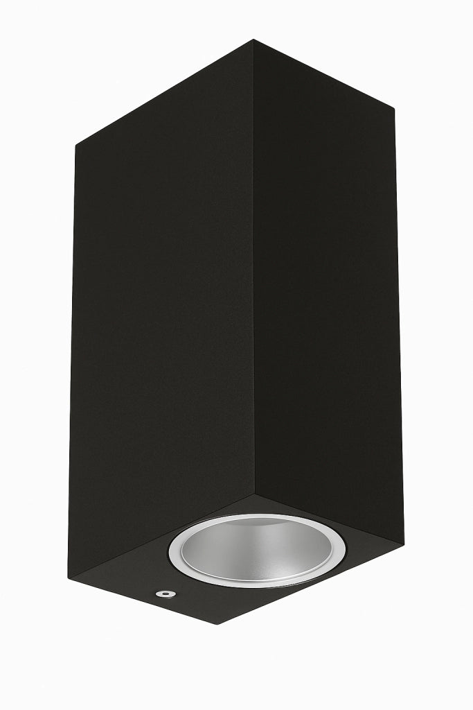 Applique da esterno ip65 lampada a parete moderna doppia luce con attacco gu10 biemissione per giardini terrazze balconi Color: Nero
