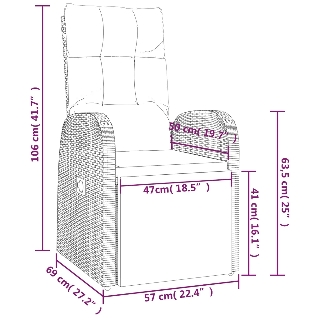 Set da Pranzo da Giardino 9 pz con Cuscini Nero in Polyrattan 3277635