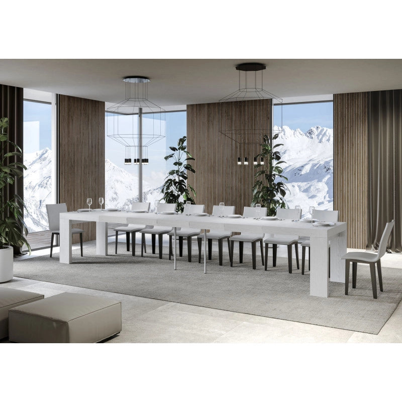 Tavolo allungabile 200/460x90 cm Roxell Premium - Bianco Frassino