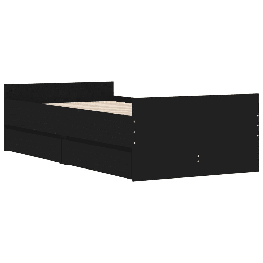 Giroletto Nero con Cassetti 75x190 cm Small Singlecod mxl 109359