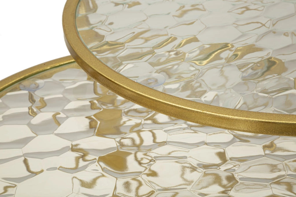 TAVOLINETTI NOAH GOLD SET 4 PZ CM Ø 70X45-47X54,5-36x50-28x45