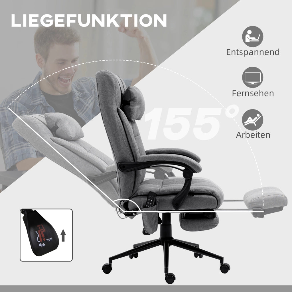 Sedia da ufficio ergonomica con massaggio ¨C Minimal ¨C Grigio 66x76x116-124 cm