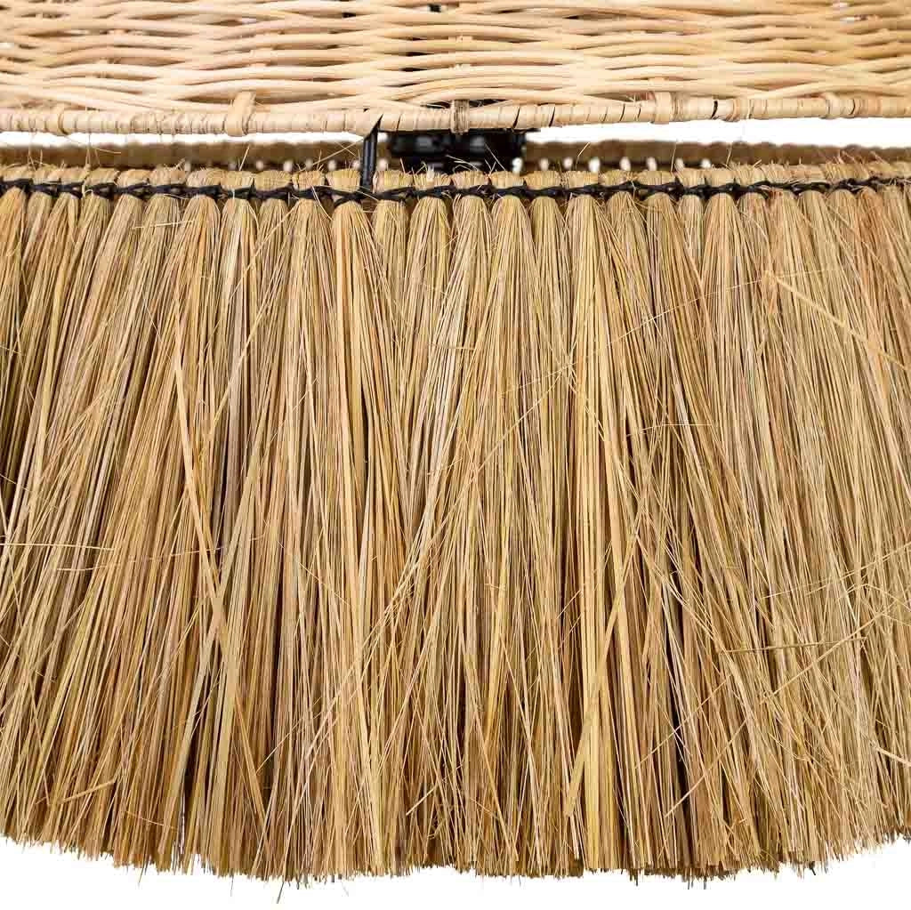 Plafoniera fibra naturale marrone 50x50