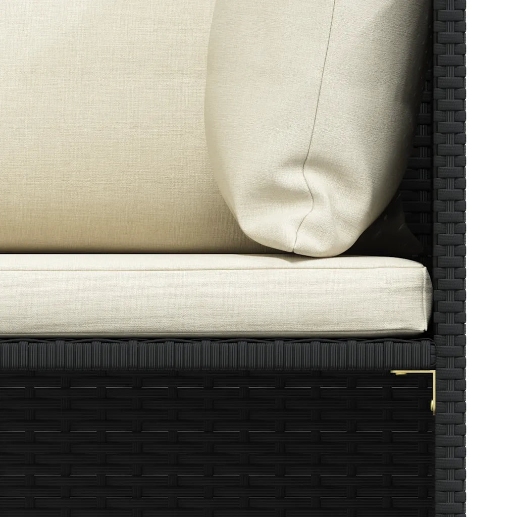 Poggiapiedi Modulare con Cuscino in Polyrattan Nero CFW5813082