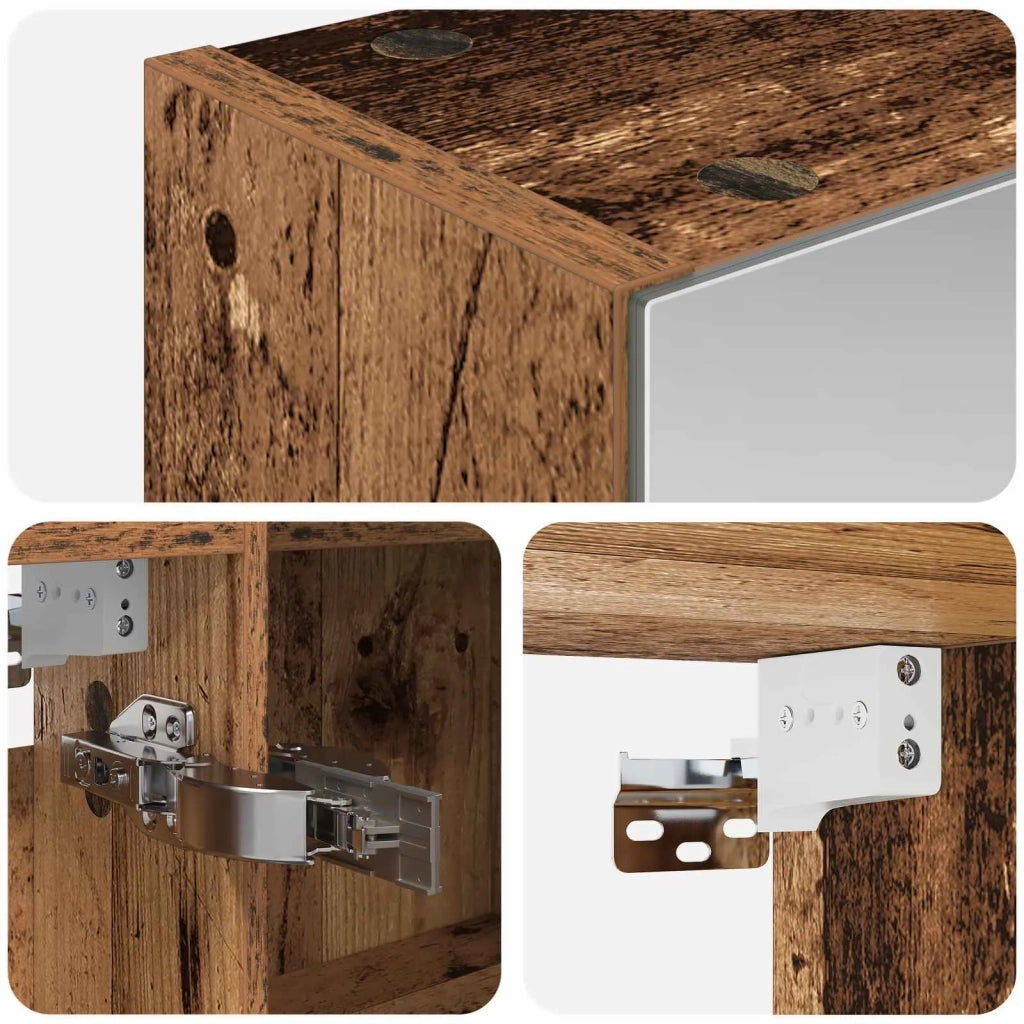 Mobiletto per specchio da bagno con lo scaffale Legno vecchio