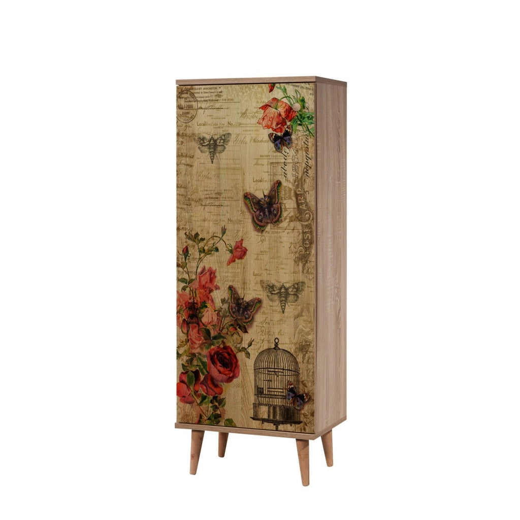 Mobile Portascarpe Dacrydium, Scarpiera 16 Paia, 50x38x135h cm Marrone Quercia