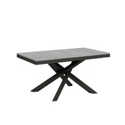 Tavolo allungabile 160/420x90 cm Volantis Evolution colore cemento telaio e gambe antracite
