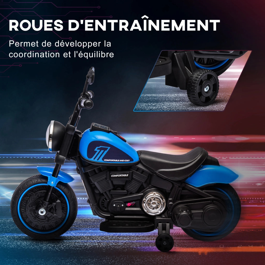 Moto Elettrica Bambini 2 Ruote ¨C Zephmum ¨C Blu LED