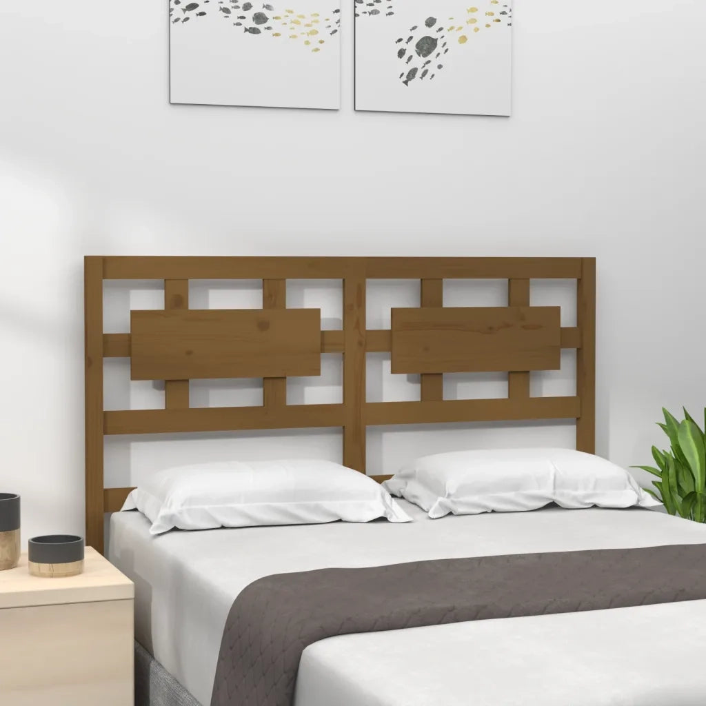 Testiera per Letto ambra 125,5x4x100 cm Legno Massello di Pino 818033