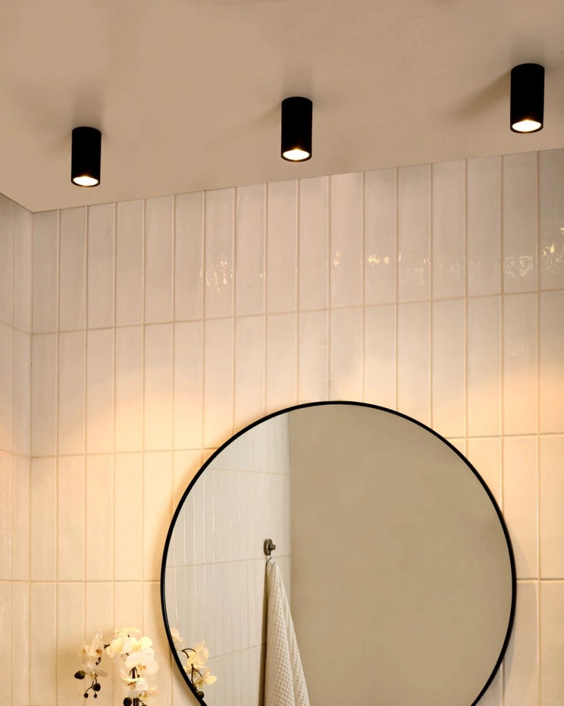 Set di 3 lampade da soffitto a LED in metallo per soggiorno stile moderno rotondo nero