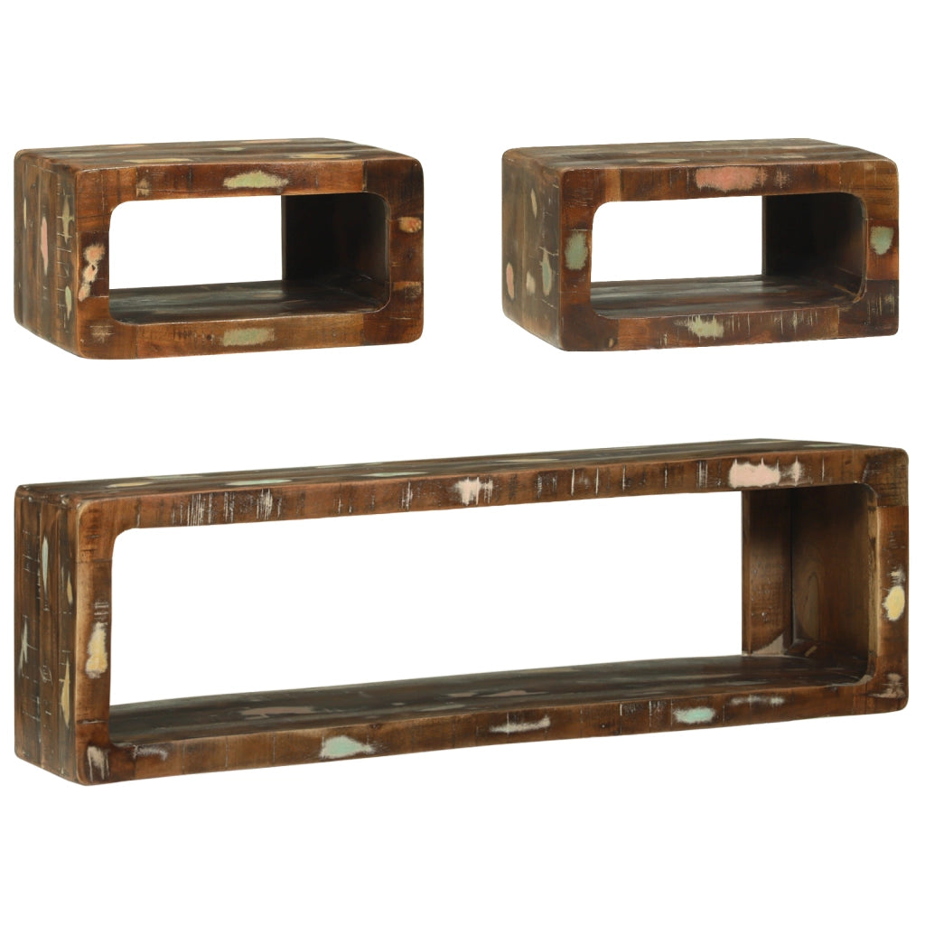 Set di Mobili TV in 3 Pezzi Multicolore Legno Massello Riciclato