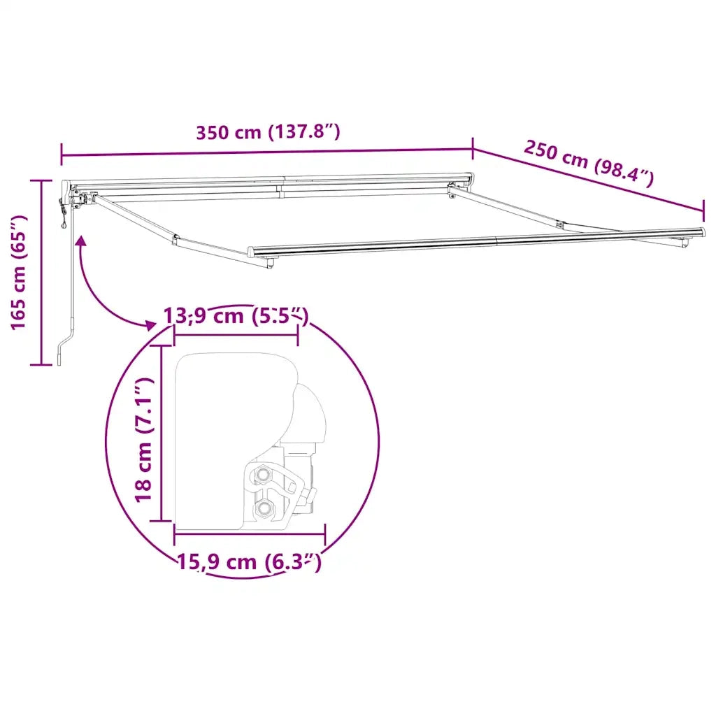 Struttura della tenda Regolabile Antracite 3,5 x 2,5 m Acciaio 42002536