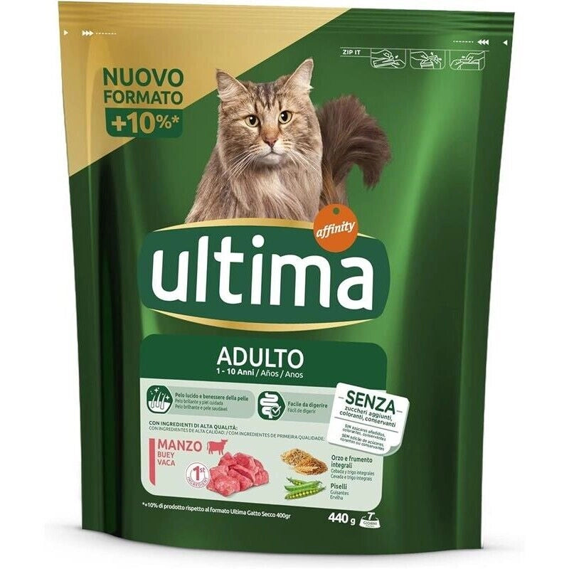 ULTIMA CROCCHETTE PER GATTO ADULTO 1-10 ANNI 440 GR FACILE DA DIGERIRE GUSTO MANZO