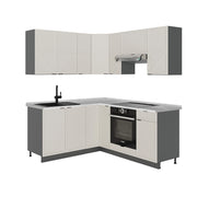 Vicco Cucina angolare completa Grigio/beige/antracite 160 x 190 cm , PL Marmo