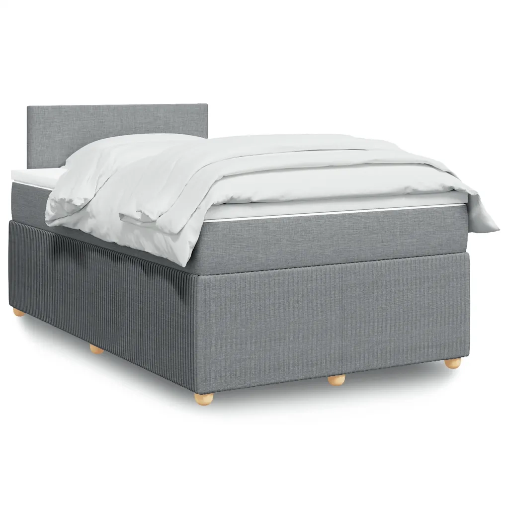 Giroletto a Molle con Materasso Grigio Chiaro 120x190cm Tessuto 3289688