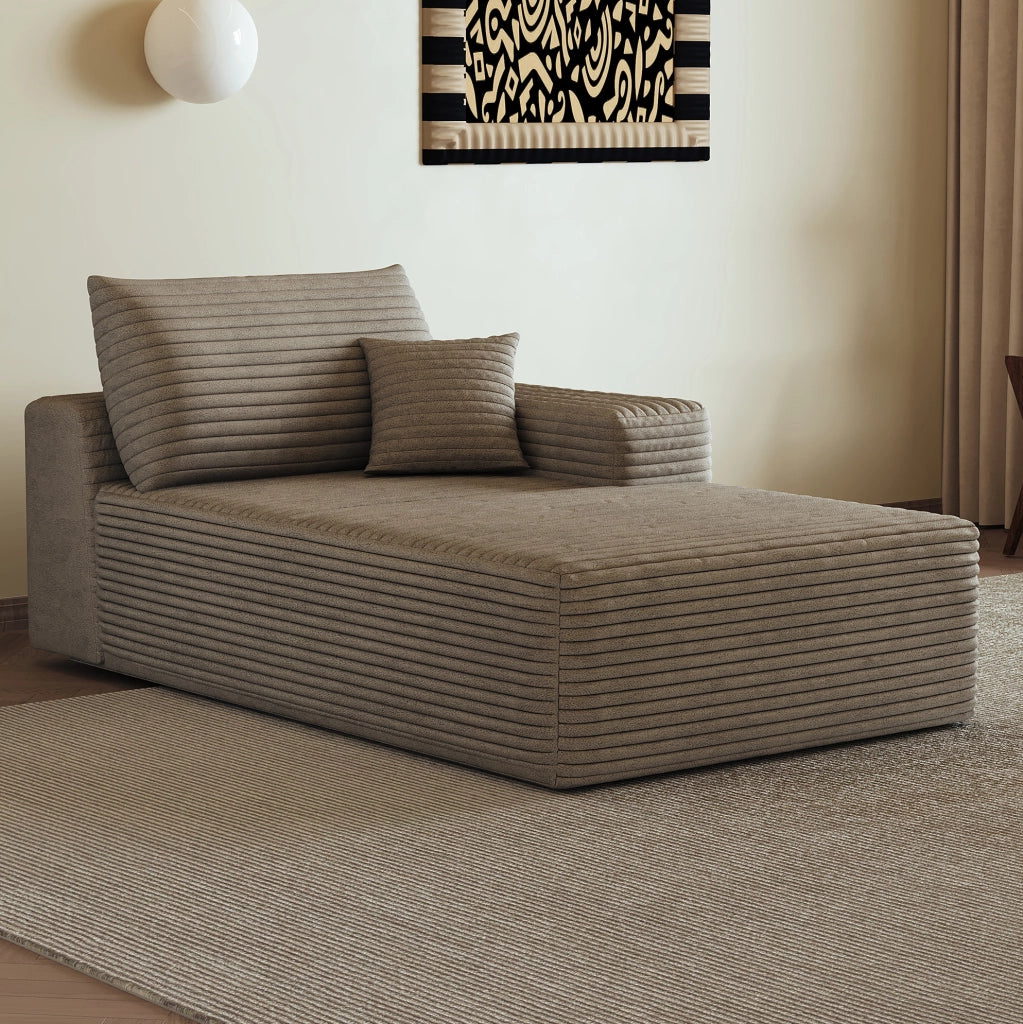 DIVANO LETTO Chaise Lounge Reversibile in tessuto Camel