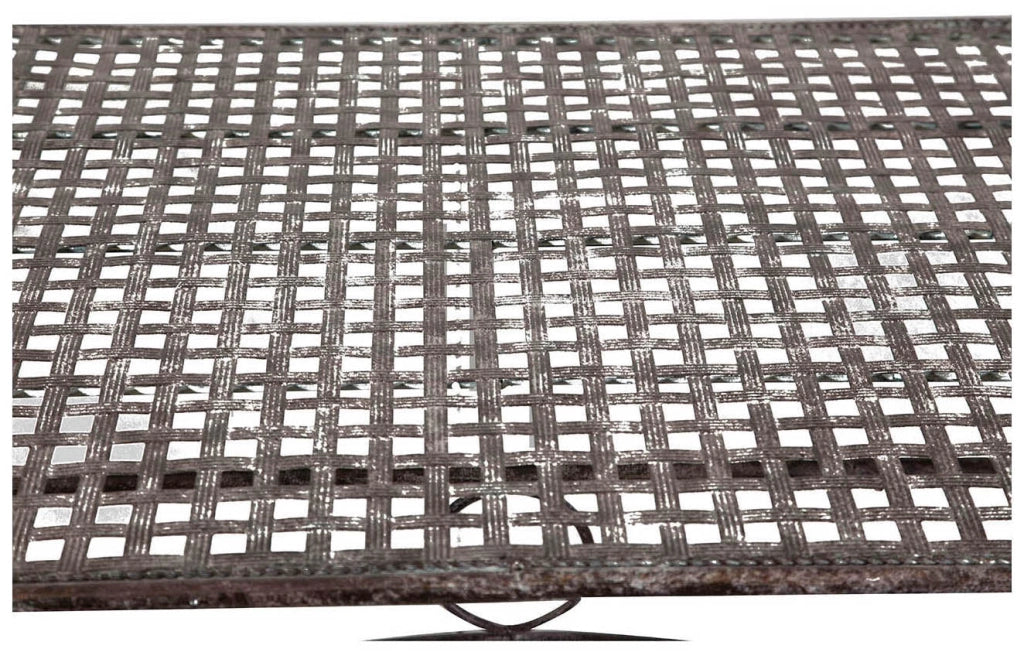 Biscottini Tavolo in ferro battuto smontabile finitura ruggine anticata 150x80x77 cm