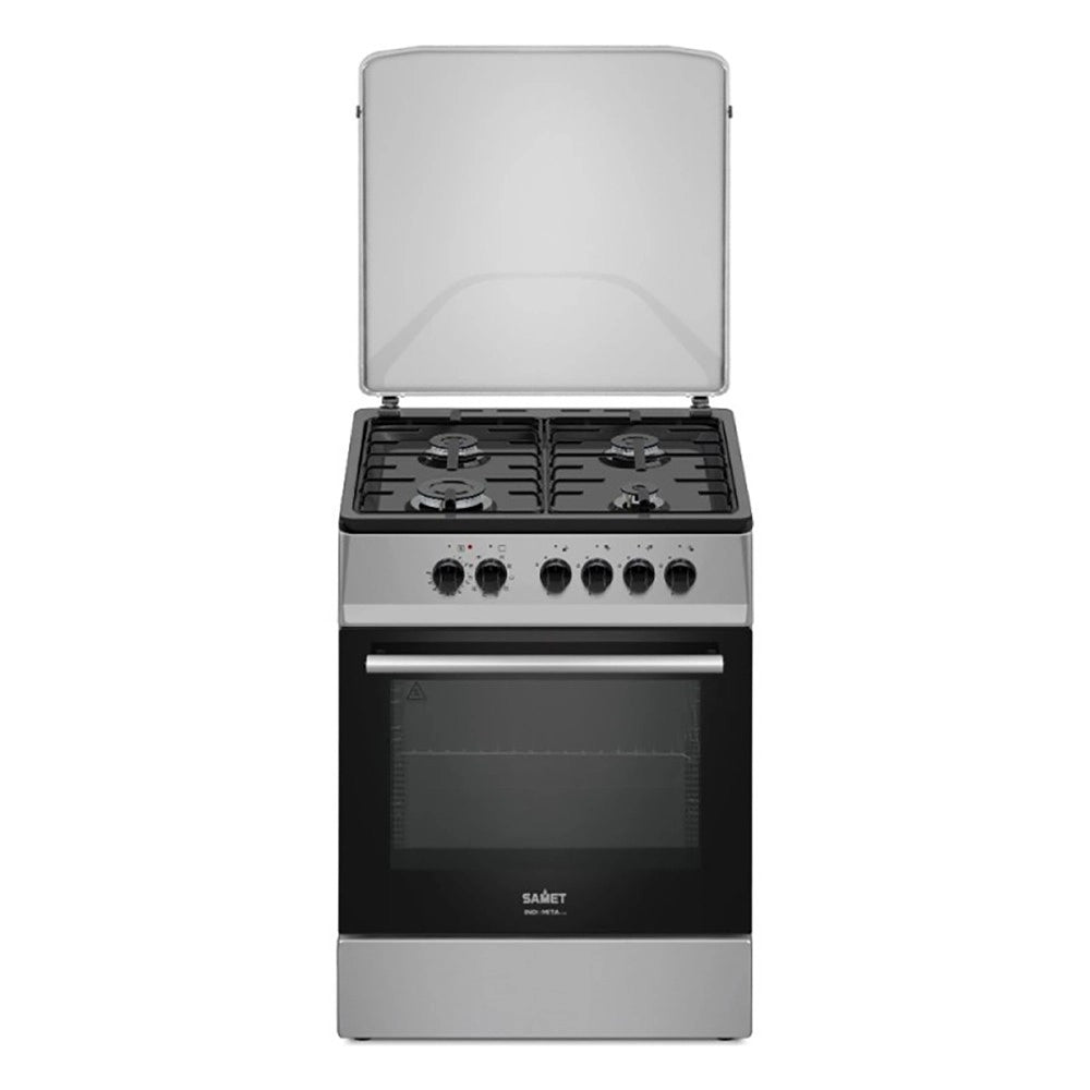 Cucina a Gas Tremiti 60x60 cm Silver con Forno Ventilato Multifunzione 70 Litri Classe A Samet Indomita Line