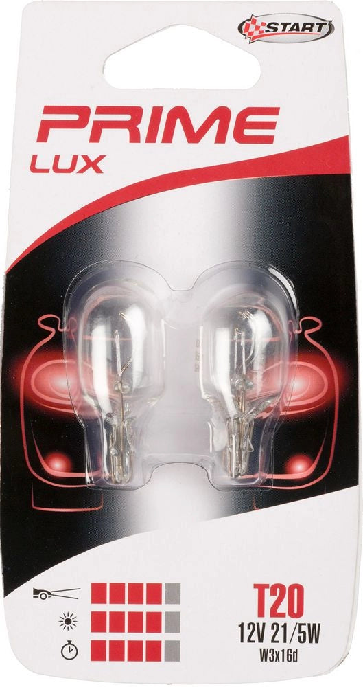 T20 Coppia di Lampadine in vetro biluce per luci auto 12V 21/5W W3x16d