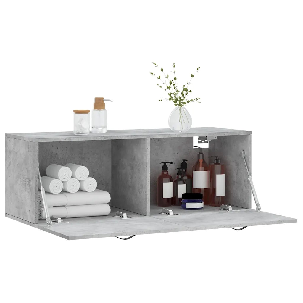 Mobile a Parete Grigio Cemento 100x36,5x35 cm Legno Multistrato 830128