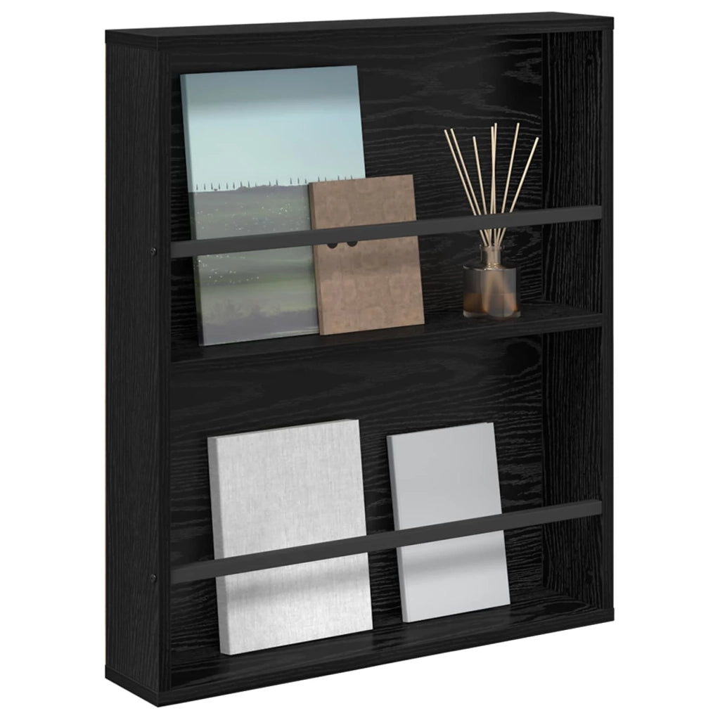 Scaffale per riviste Rovere Nero 60 x 12 x 70 cm CFW7303814