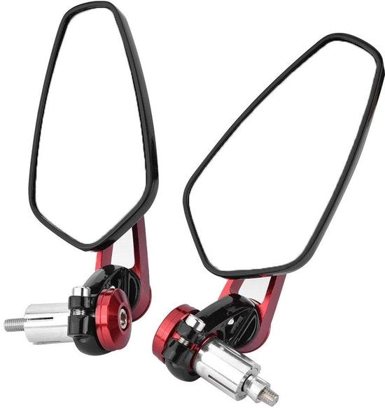 Specchietti di retrovisore universali con estremità di barra in alluminio - 360 gradi girevoli - duraturi - inclusi 2 pezzi - compatibili con barre da 7/8" (22mm) - specchietti per moto