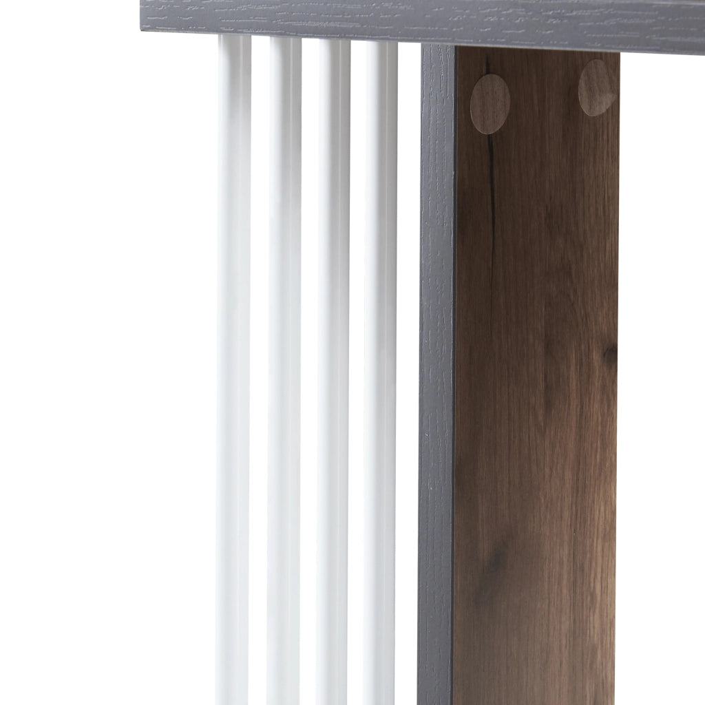 Tavolino Basso con Rotelle 'Haarby' Consolle da Divano a 2 Piani - Rovere [en.casa]