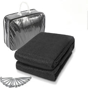 Tavolo da Campeggio per Picnic 250x400cm Nero Materiale HDPE Resistente all'Acqua 13 Pennelli per Terra