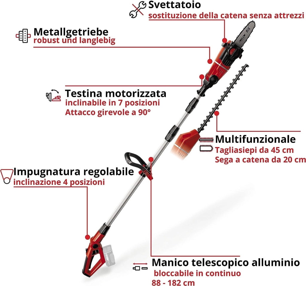 Svettatoio a Batteria Telescopico Ge Hc 18 Li T Solo Brushless 18 V Einhell