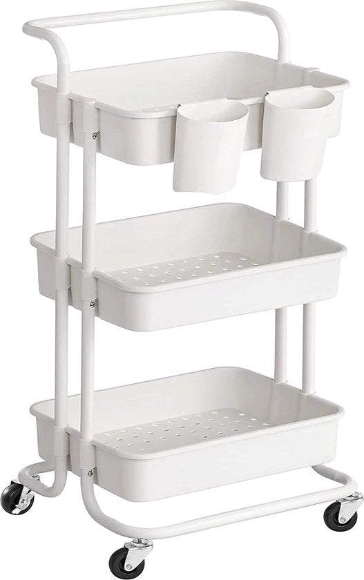 Carrello a 3 livelli - Robusto telaio in acciaio - 41,6 cm x 33,5 cm x 86,3 cm - Organizzazione multiuso