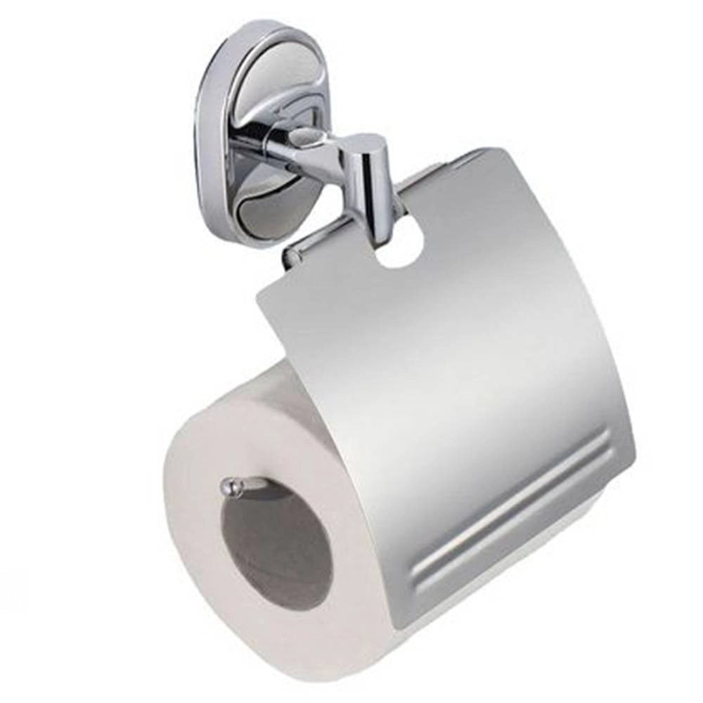 Trade Shop - Porta Rotolo Carta Igienica Con Copertura Fissaggio A Parete Bagno Ovale 52012 -