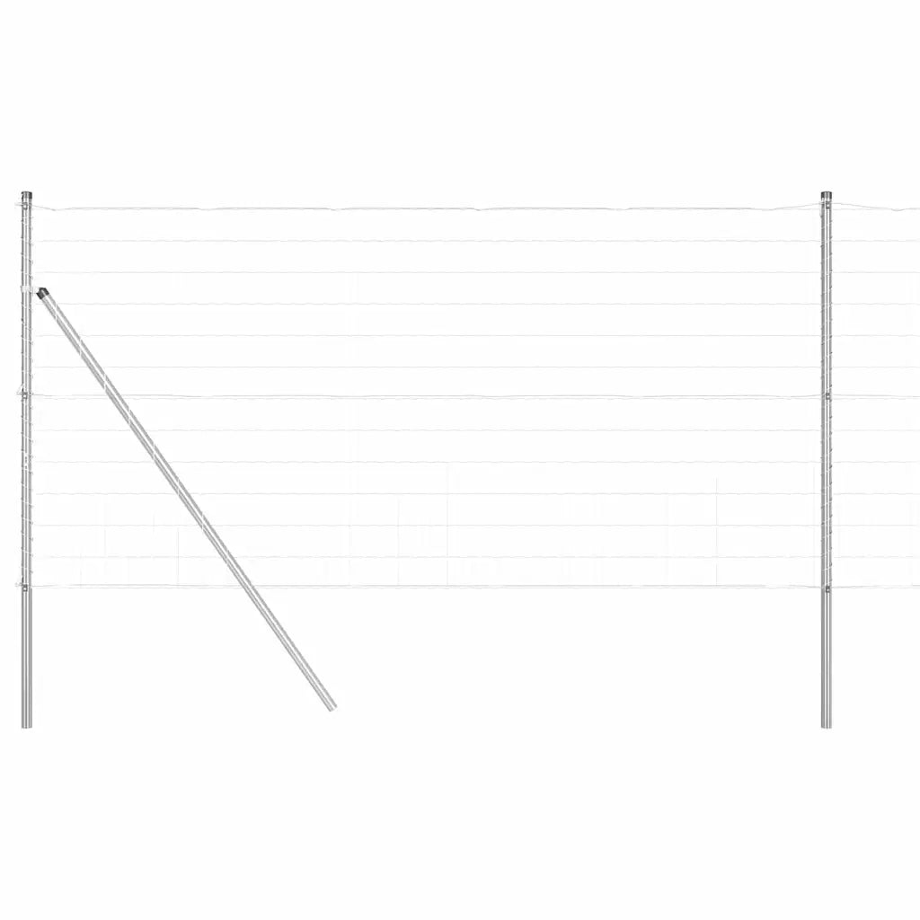 Recinzione con Posto Argento 1,2 x 25 m Acciaio e PVC
