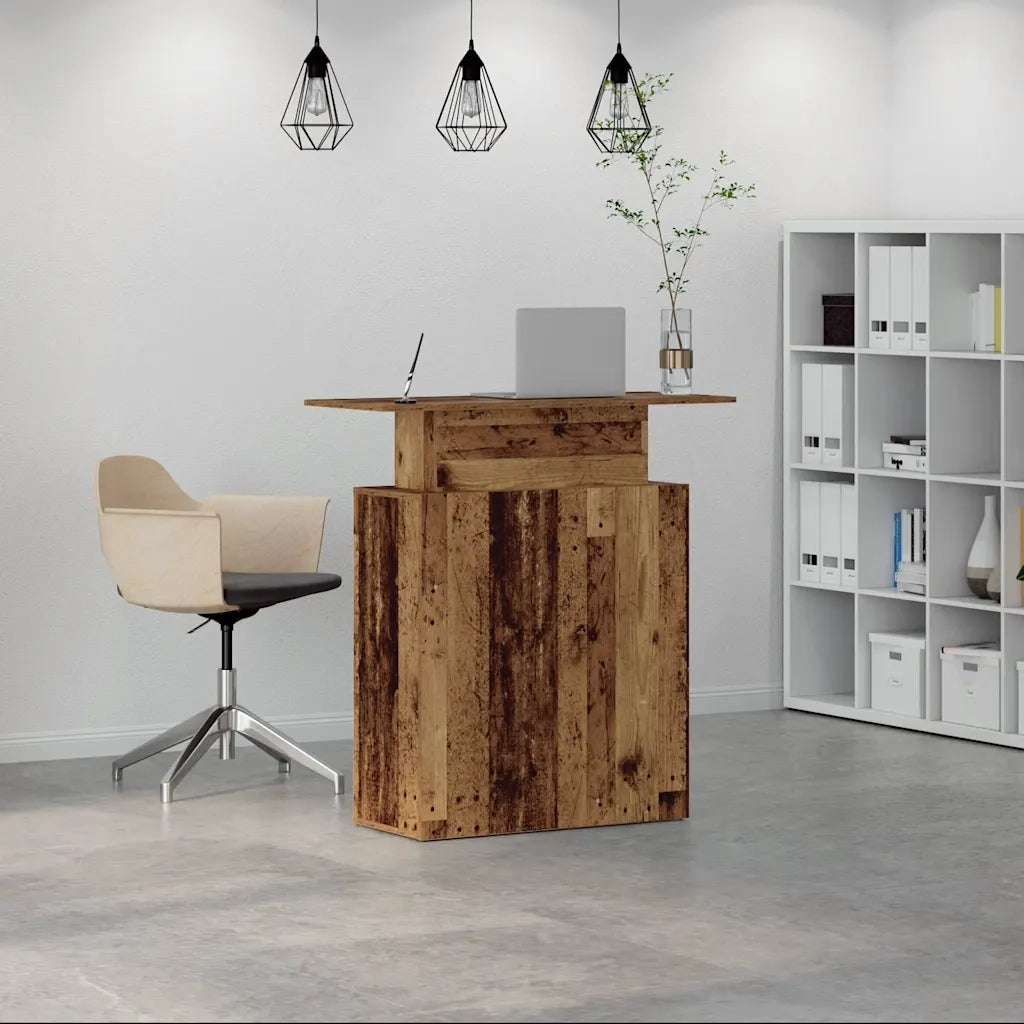 Banco Reception | Scrivania | Tavolo da Ufficio Legno Antico 100x40x104 cm Legno Multistrato