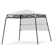 Tenda a baldacchino portatile e leggero con borsa per campeggio, Gazebo da esterno con gambe inclinate Bianco-Gazebo