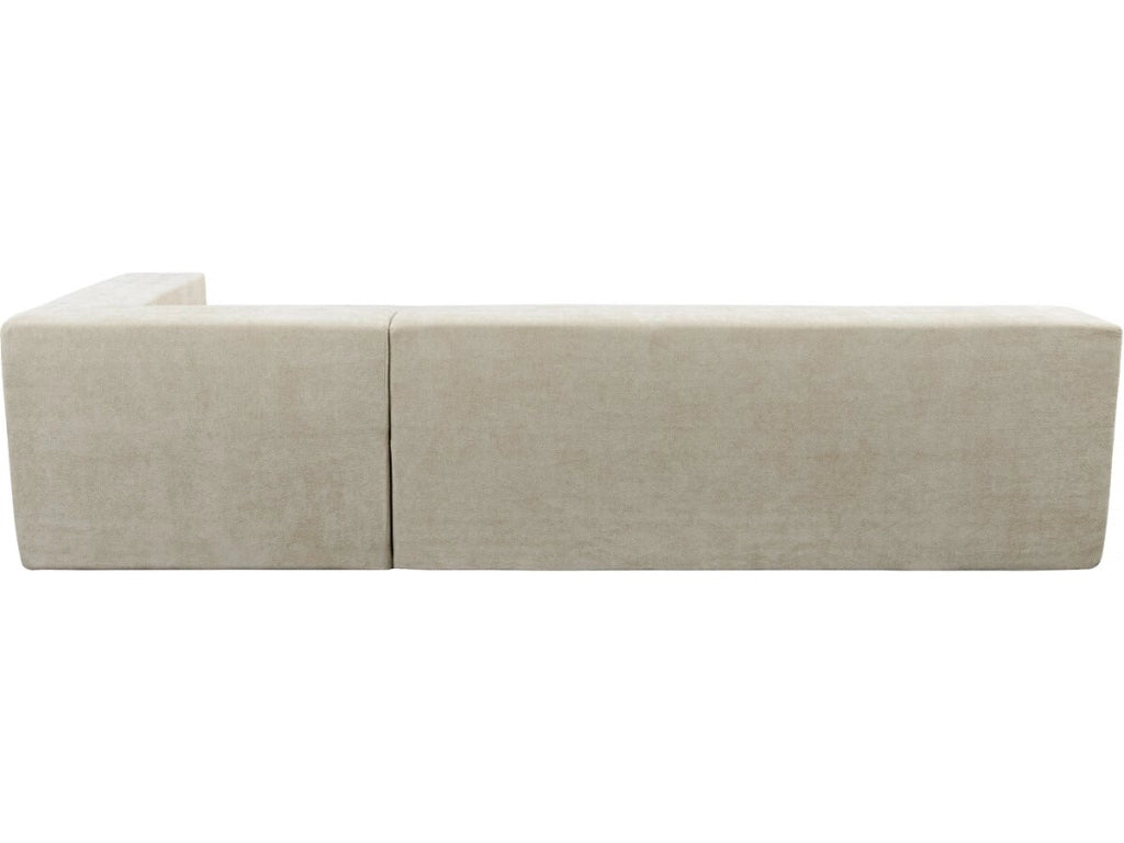 Divano angolare in tessuto testurizzato "Tessaro" - 4 posti - Beige
