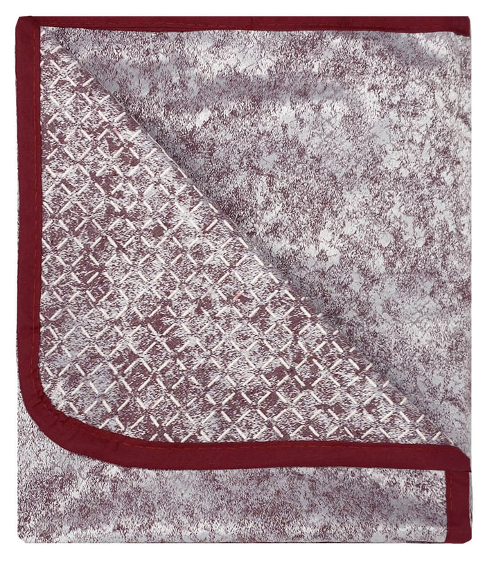 Copridivano con Copri Braccioli Seduta 230 cm in Poliestere e Cotone Bordeaux