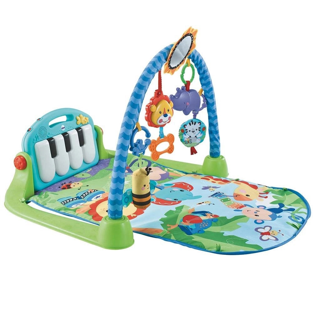 Trade Shop - Palestrina Per Neonato Con Piano Musicale Azzurro Baby Con Giocattoli Pendenti -