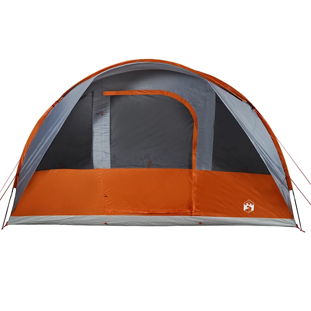 Tenda Familiare a Tunnel 7Persone Grigia Arancione Impermeabile 94627