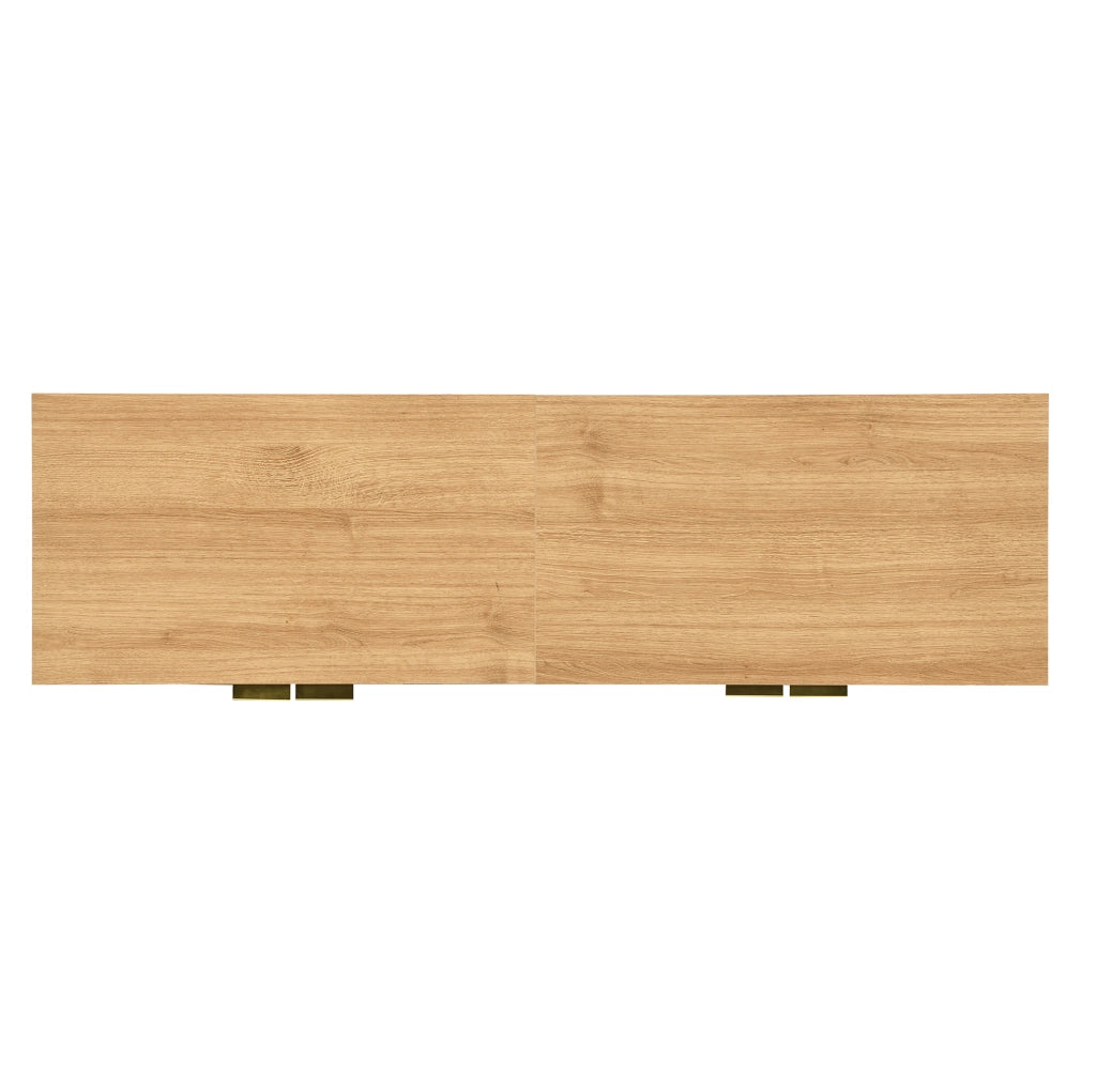 Credenza moderna 140x40x72 cm in MDF naturale a 4 ante