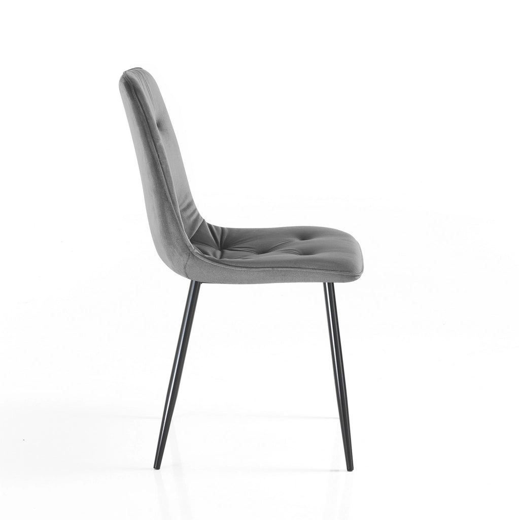 Sedia BRITT GREY in tessuto grigio con struttura in metallo nero