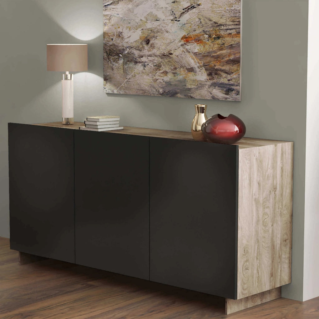 Credenza di colore Antracite e Rovere chiaro mod. Carlile