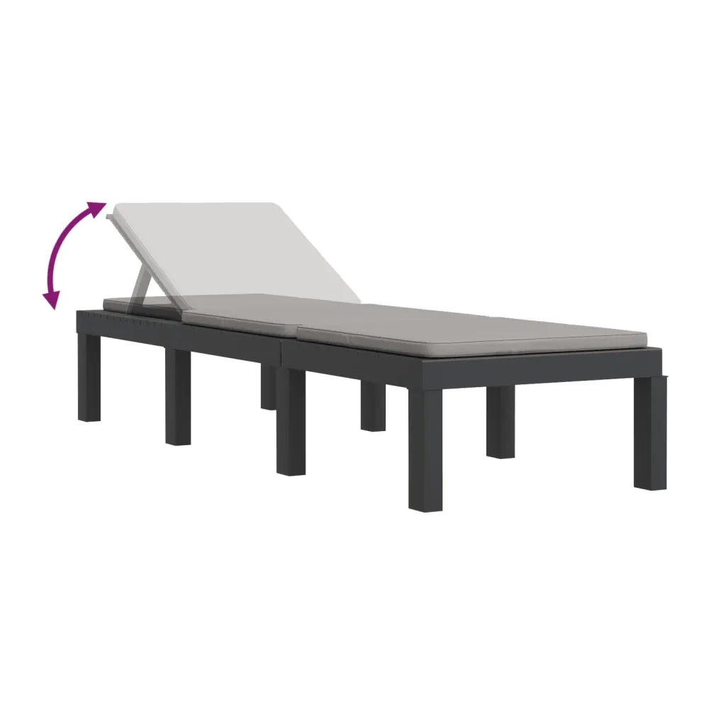 Set Salotto da Giardino 3 pz | Set di Mobili da Esterno con Cuscini Antracite in PP