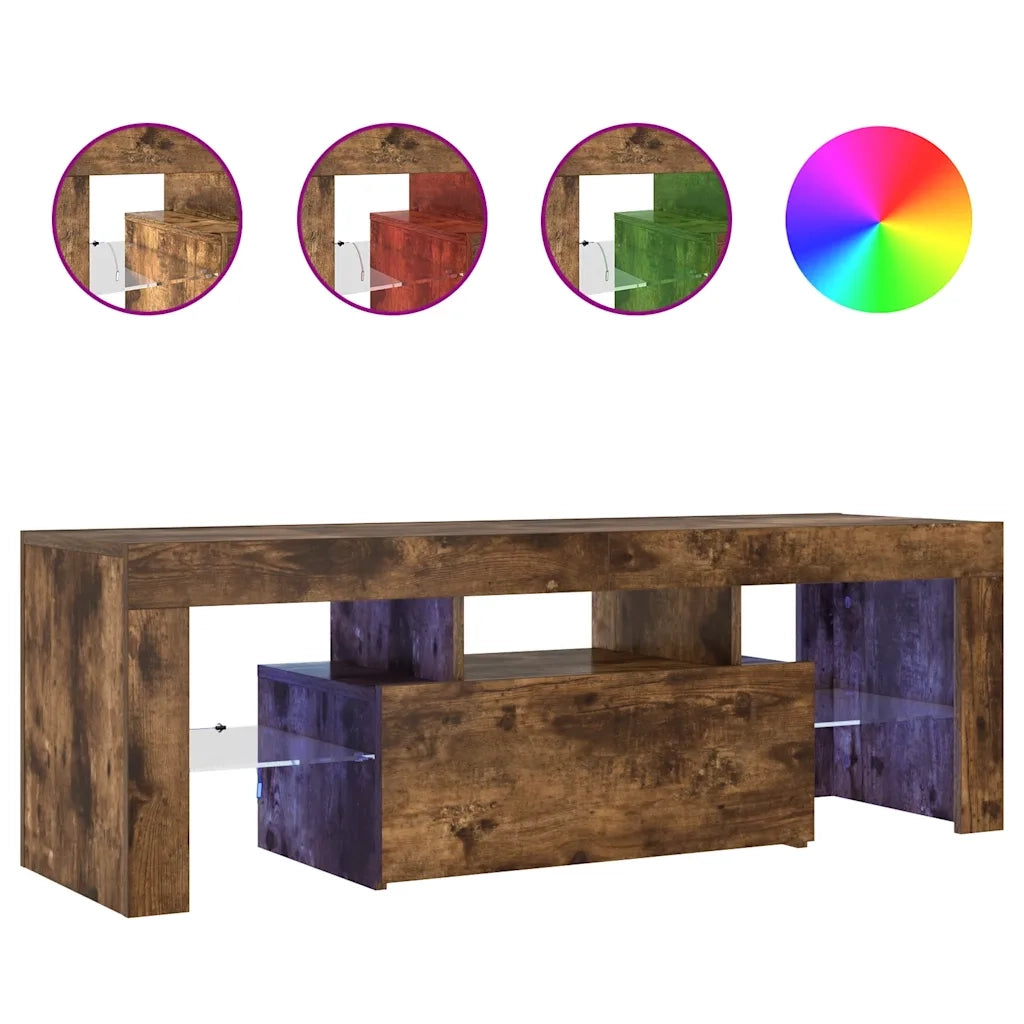 Mobile Porta TV con Luci LED Rovere Fumo 120x35x40 cm cod mxl 48174