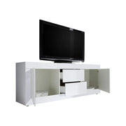 Sinello, Mobile Porta tv 2 Vani, 210x43x65h cm Bianco Lucido