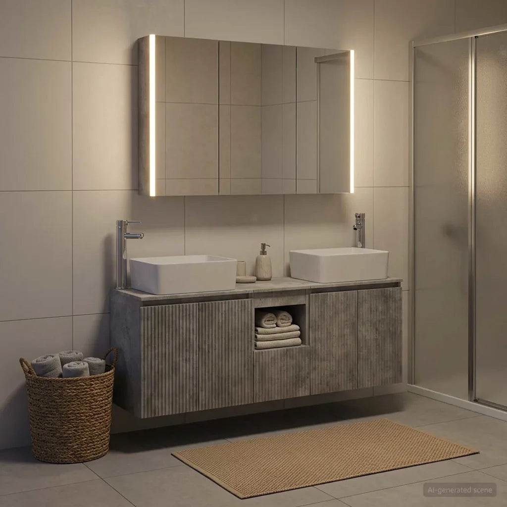 Set di Armadi da Bagno 4 pcs Grigio Cemento 3406426