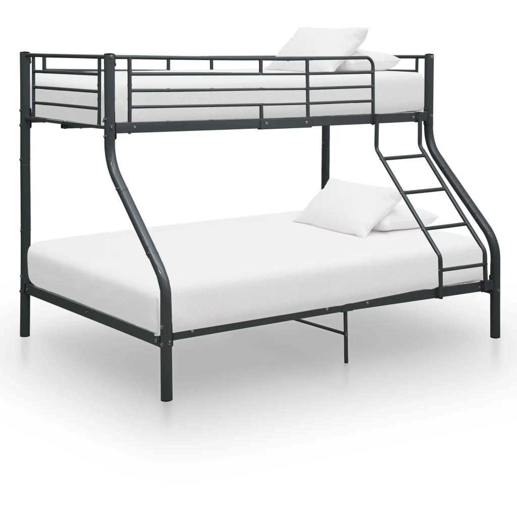 Letto a Castello Nero in Metallo 140x200 cm/90x200 cm cod mxl 63896