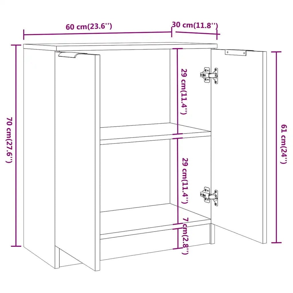 Credenza-Buffet-Armadio da cucina Grigio Cemento 60x30x70 cm in Legno tecnico