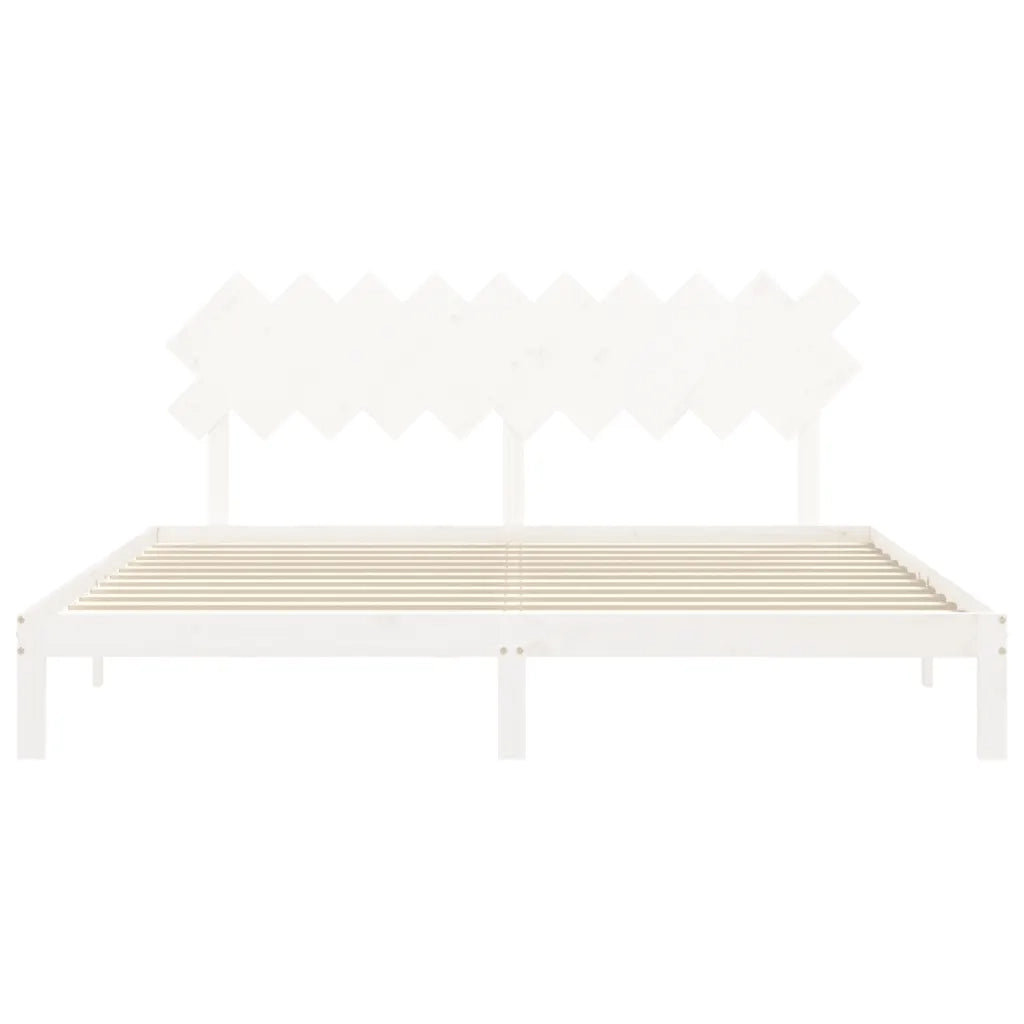Giroletto senza Materasso Bianco 200x200 cm Legno Massello Pino 3193747