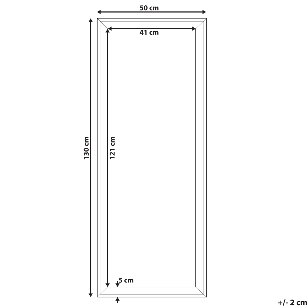 Specchio da parete bianco effetto legno 50 x 130 cm rettangolare verticale minimalista scandinavo