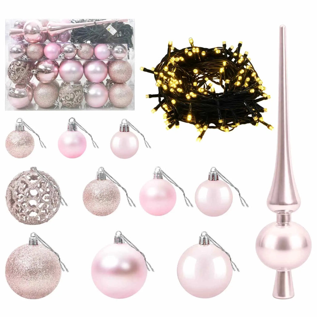 Albero di Natale Artificiale con Palline 150 cm 150 LED 3465828